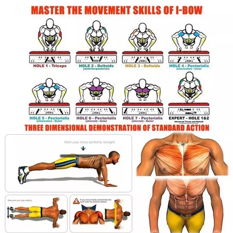 28 in 1 Push Up Rack Board System Fitness Workout Train Home Gym