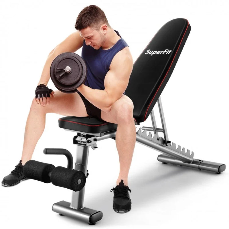 660 LBS Strength Training Bench with 10 Back and 3 Seat for Full Body Workout