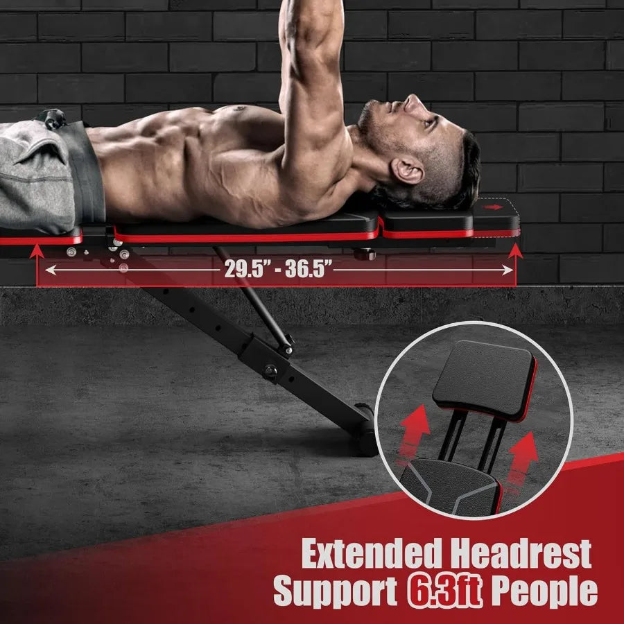 Foldable Incline Decline Weight Bench