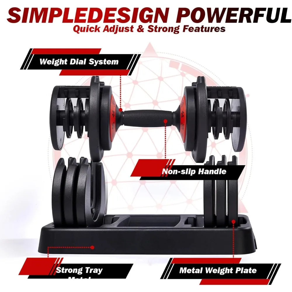 Kanchimi 55lb Adjustable Dumbbell Set