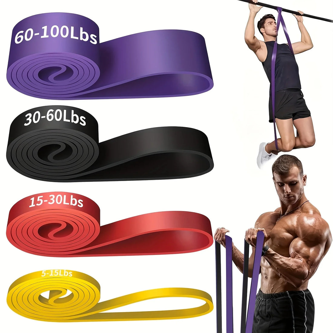 4pcs Stackable Tension Resistance Bands