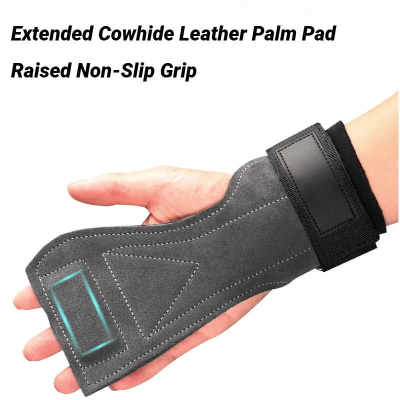 Cowhide Gym Gloves Anti-Skid Pads