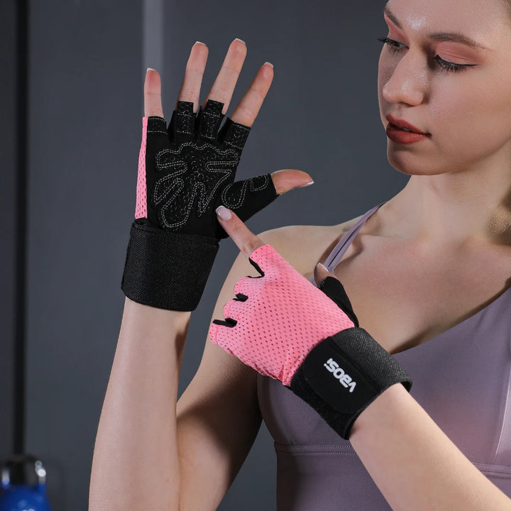 Half-Finger Adjustable Sports Gym Gloves