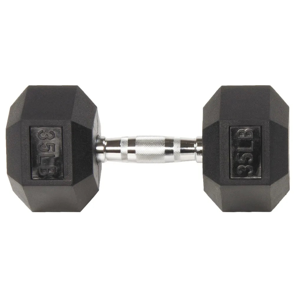 Rubber Covered Non-Roll Dumbbell 35lb