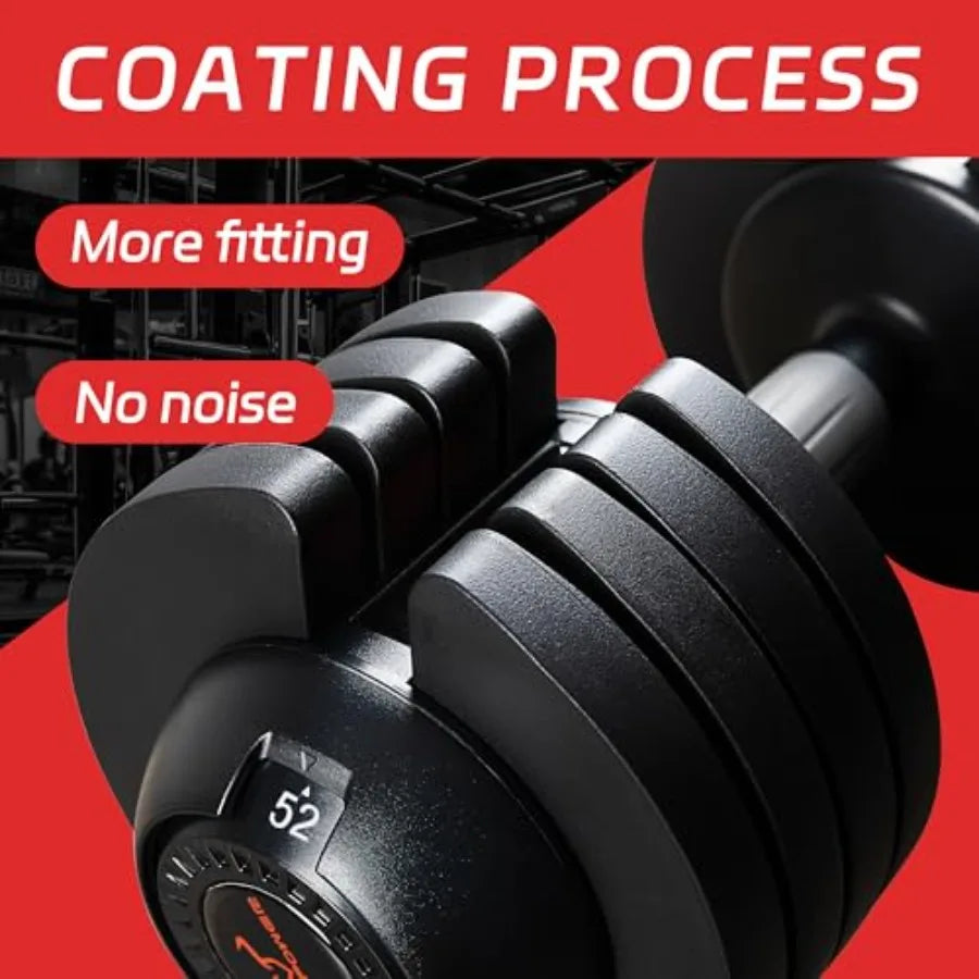 Pair Adjustable Dumbbells 52lb Home Gym