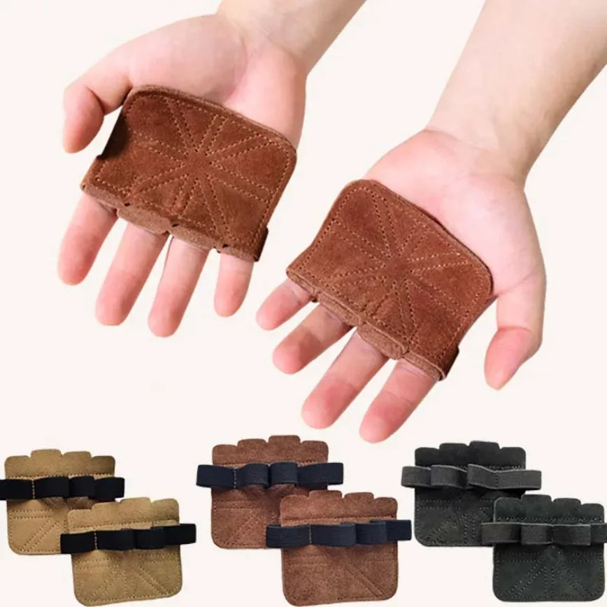 Cowhide Four-Finger Weightlifting Gloves