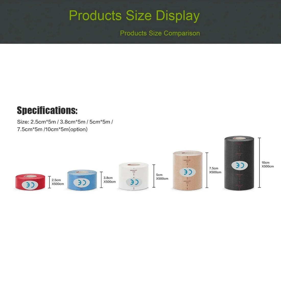 5x500cm Waterproof Sports Kinesiology Tape