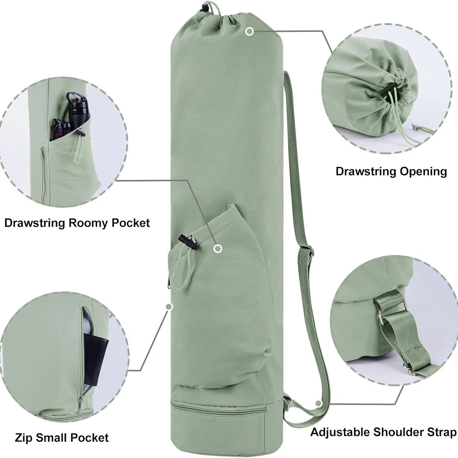 Yoga Mat Bag with Wet Pocket