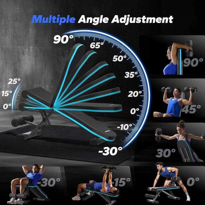 Foldable Adjustable Home Gym Weight Bench