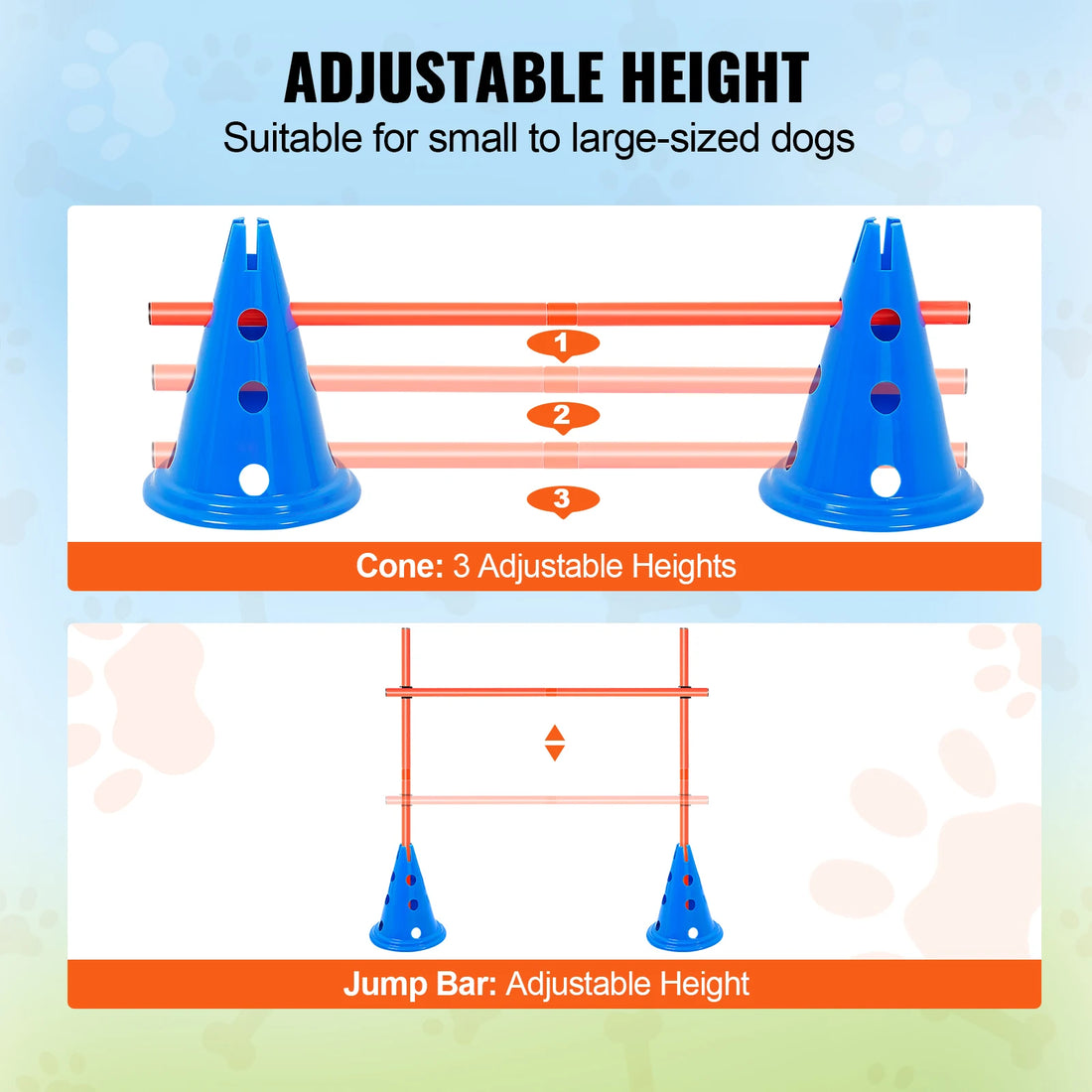 Dog Agility Hurdle Cone Set