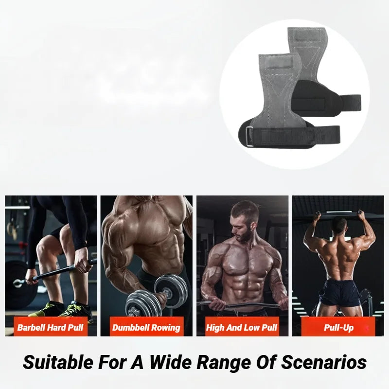 Cowhide Gym Gloves Anti-Skid Pads