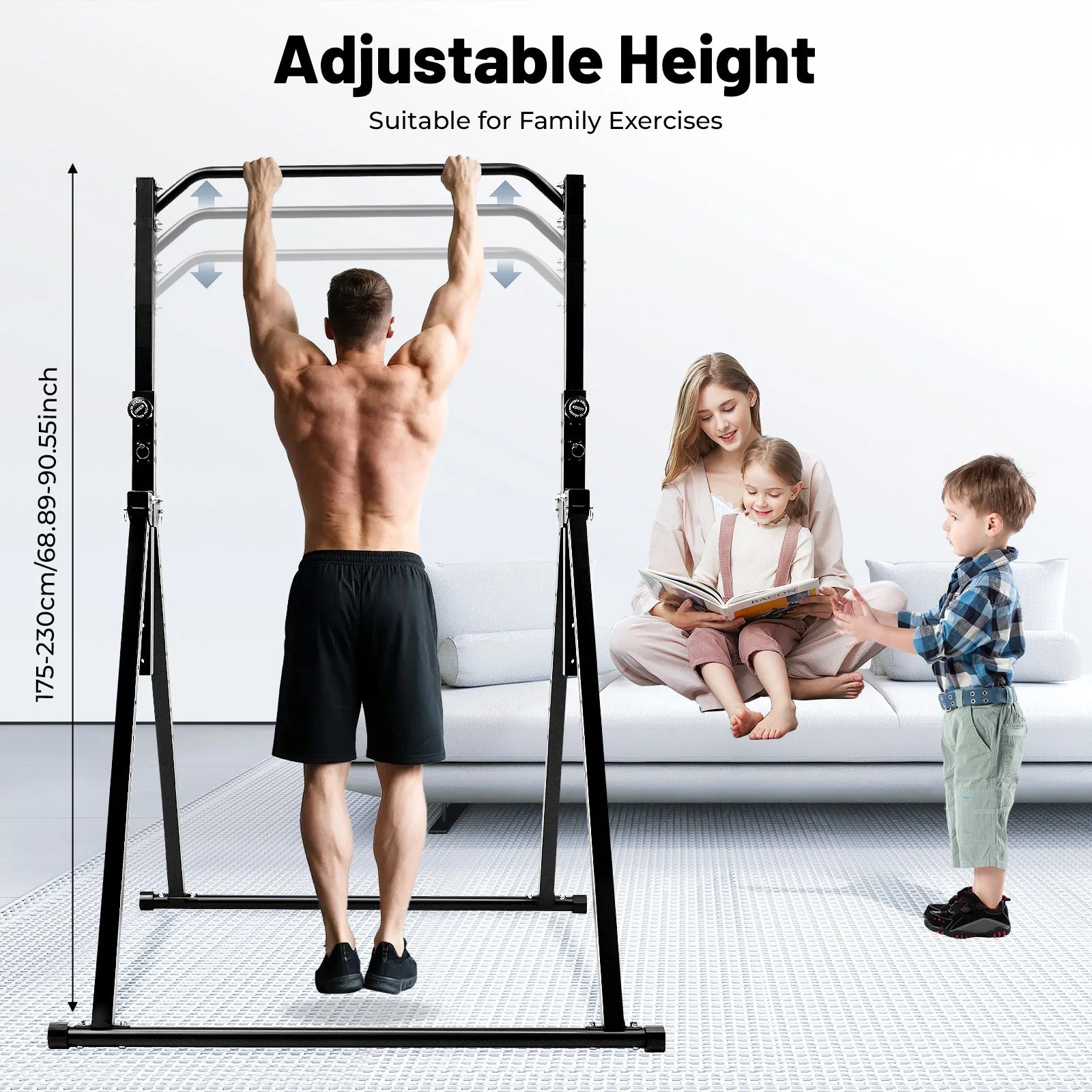 Adjustable Height Doorway Pull-Up Bar
