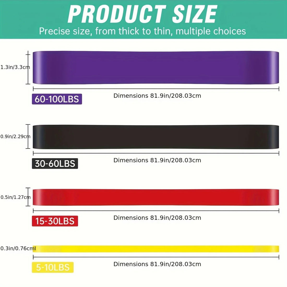 4pcs Stackable Tension Resistance Bands