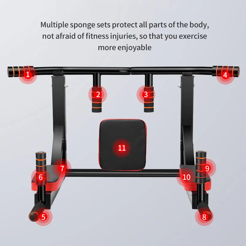 Wall-Mounted Multifunction Pull-Up Bar