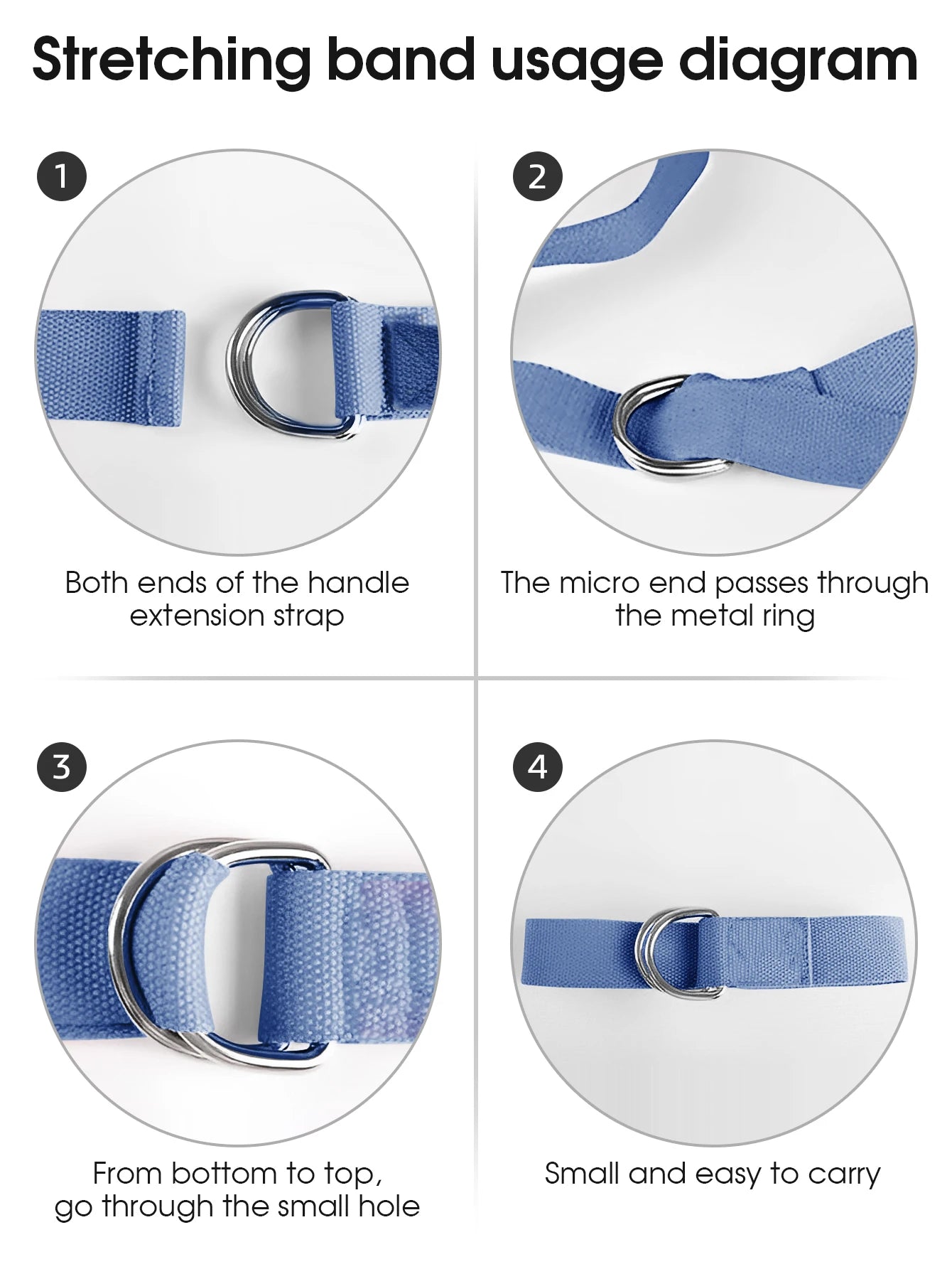 Adjustable D-Ring Yoga Stretch Strap