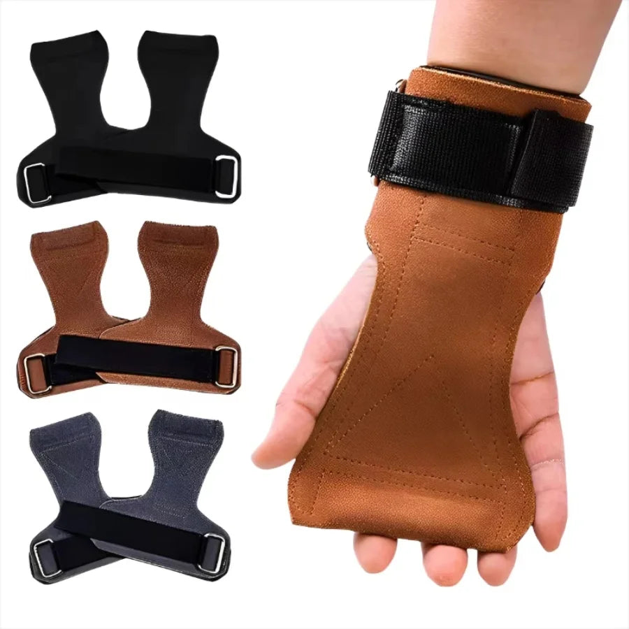 Cowhide Gym Gloves Anti-Skid Pads