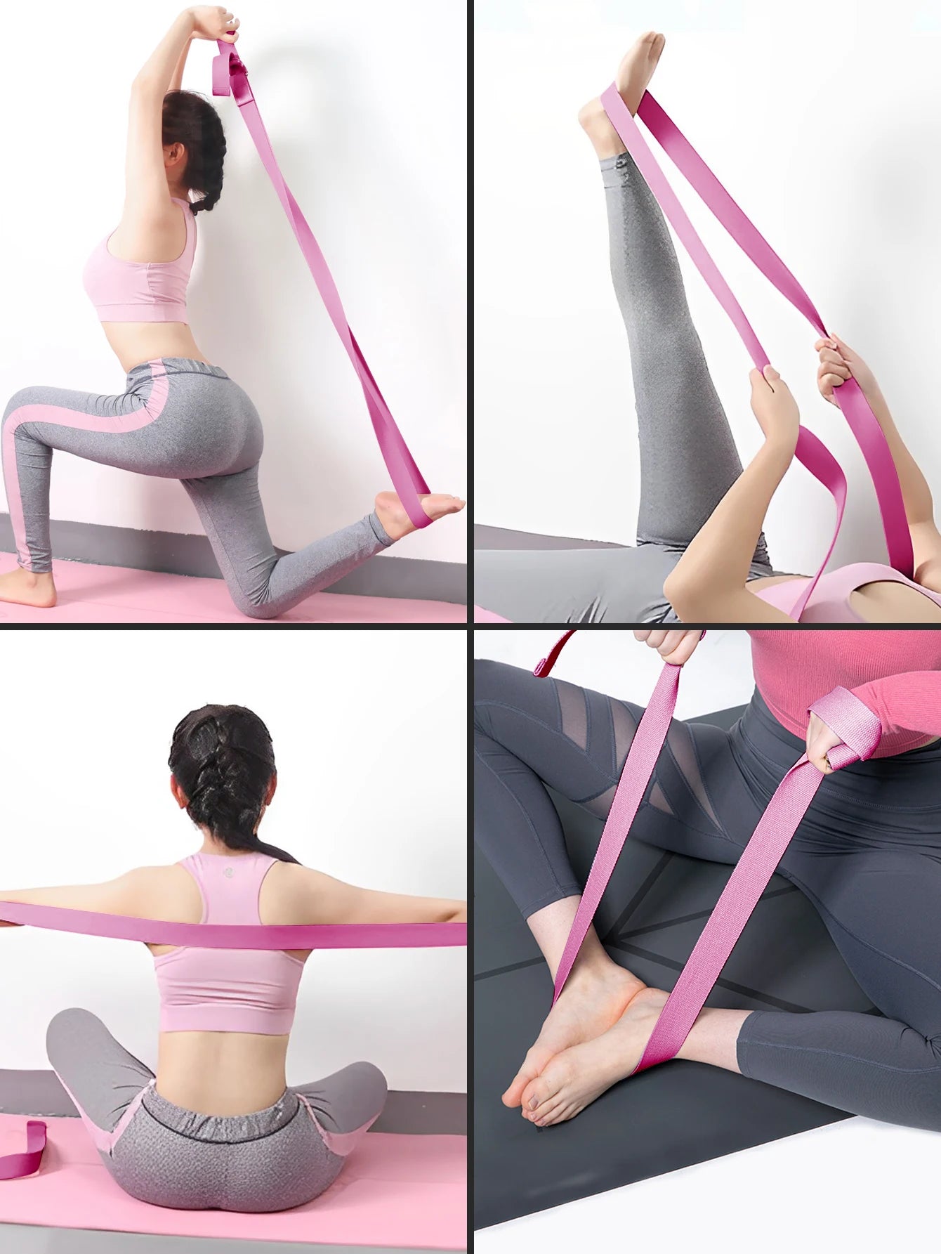 Adjustable D-Ring Yoga Stretch Strap