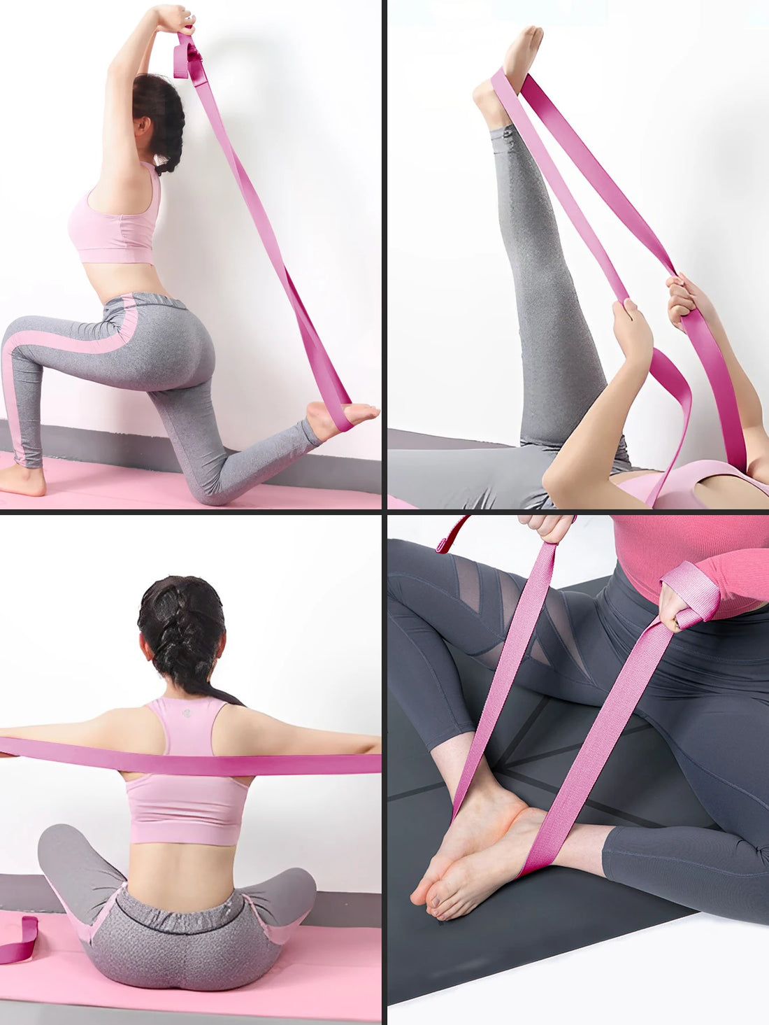 Adjustable D-Ring Yoga Stretch Strap