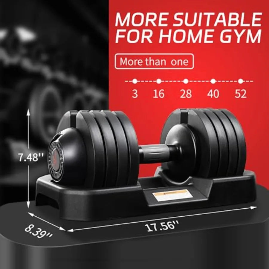 Pair Adjustable Dumbbells 52lb Home Gym