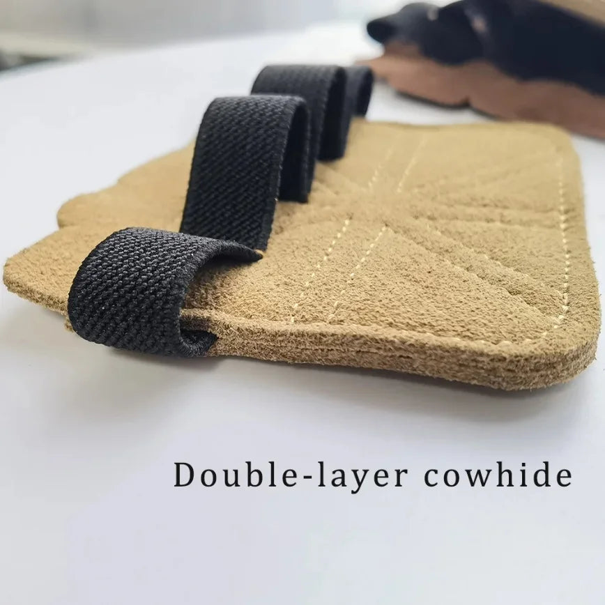 Cowhide Four-Finger Weightlifting Gloves