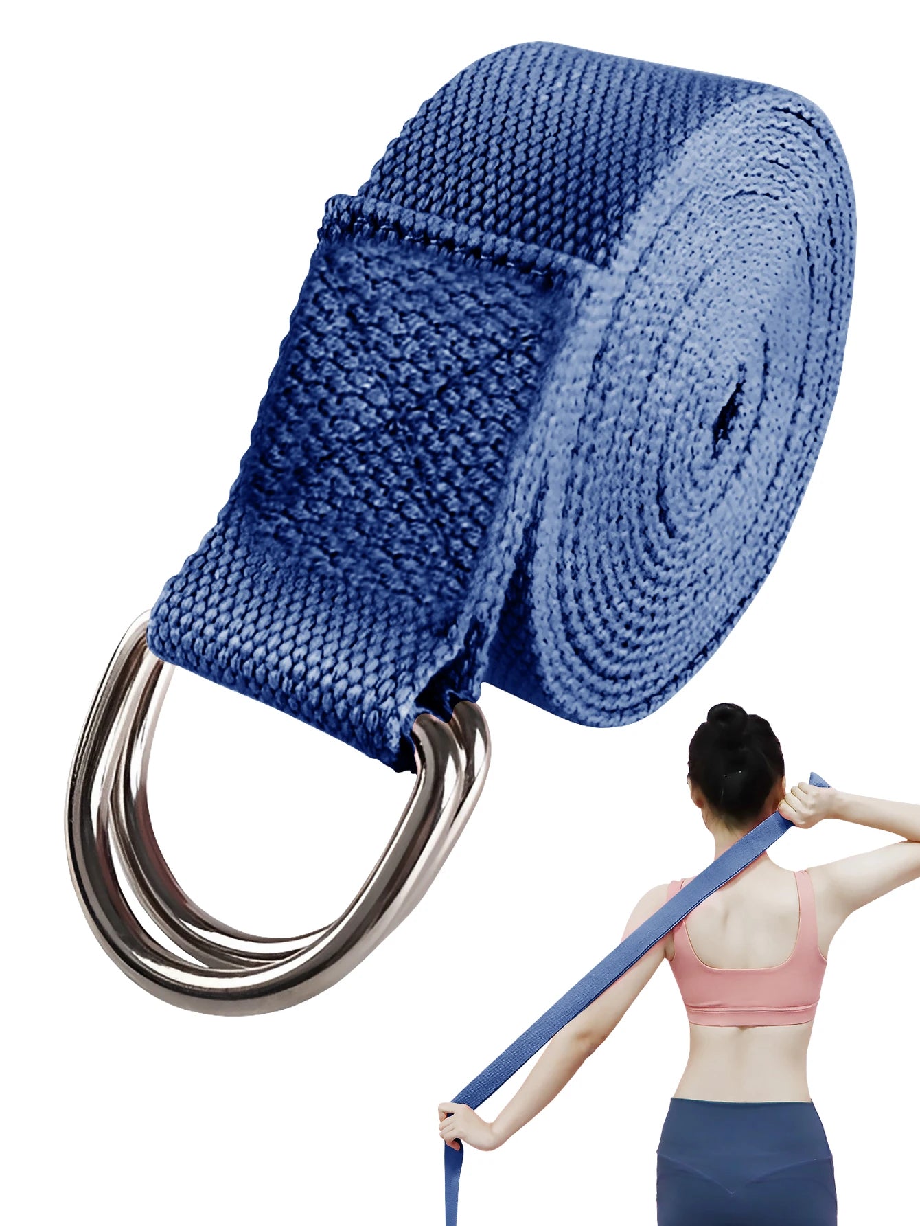 Adjustable D-Ring Yoga Stretch Strap