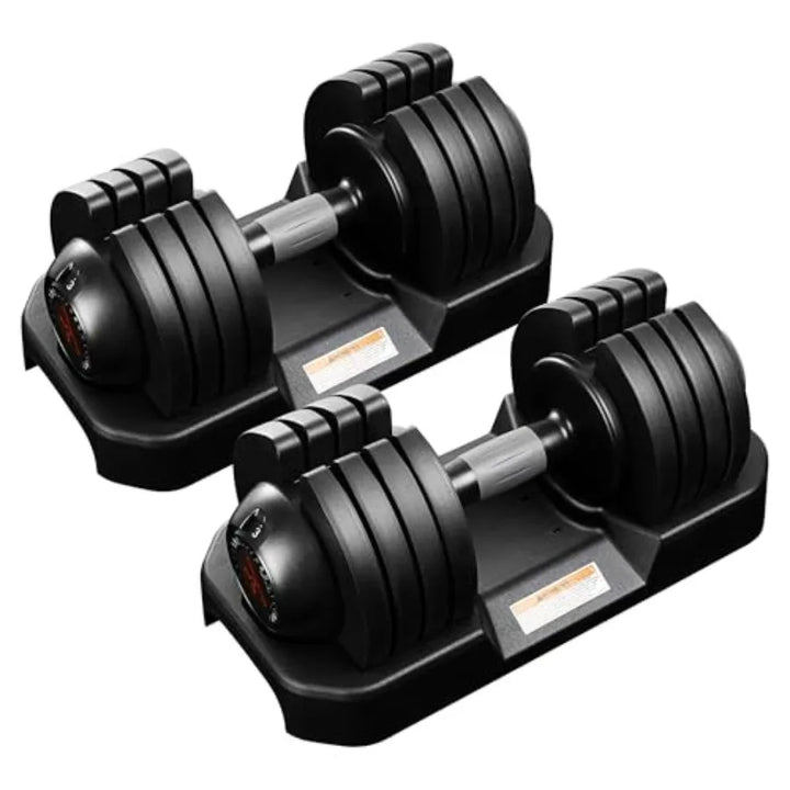 Pair Adjustable Dumbbells 52lb Home Gym