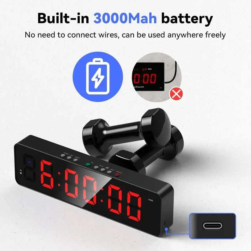 Ultra-Clear LED Gym Interval Timer