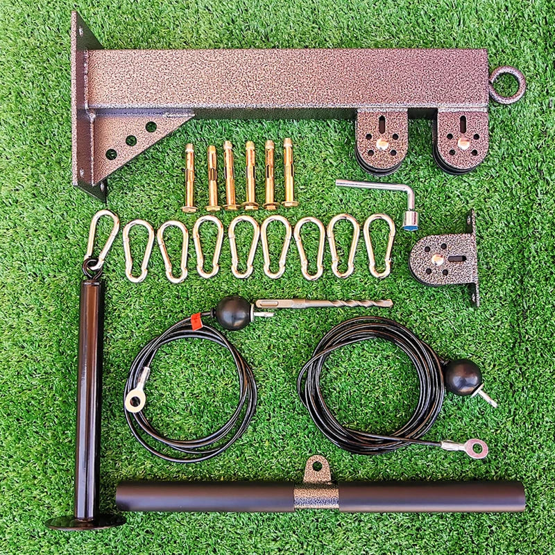 Wall-Mounted Gym Pulley Cable System