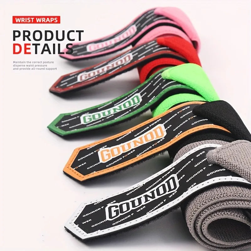 Pair Adjustable Weightlifting Wrist Support Wraps