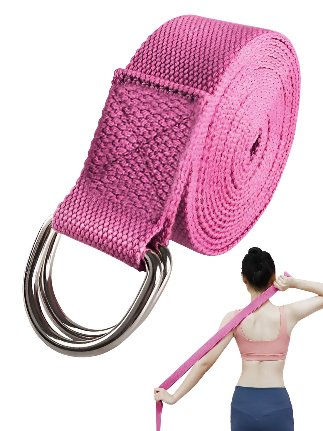 Adjustable D-Ring Yoga Stretch Strap