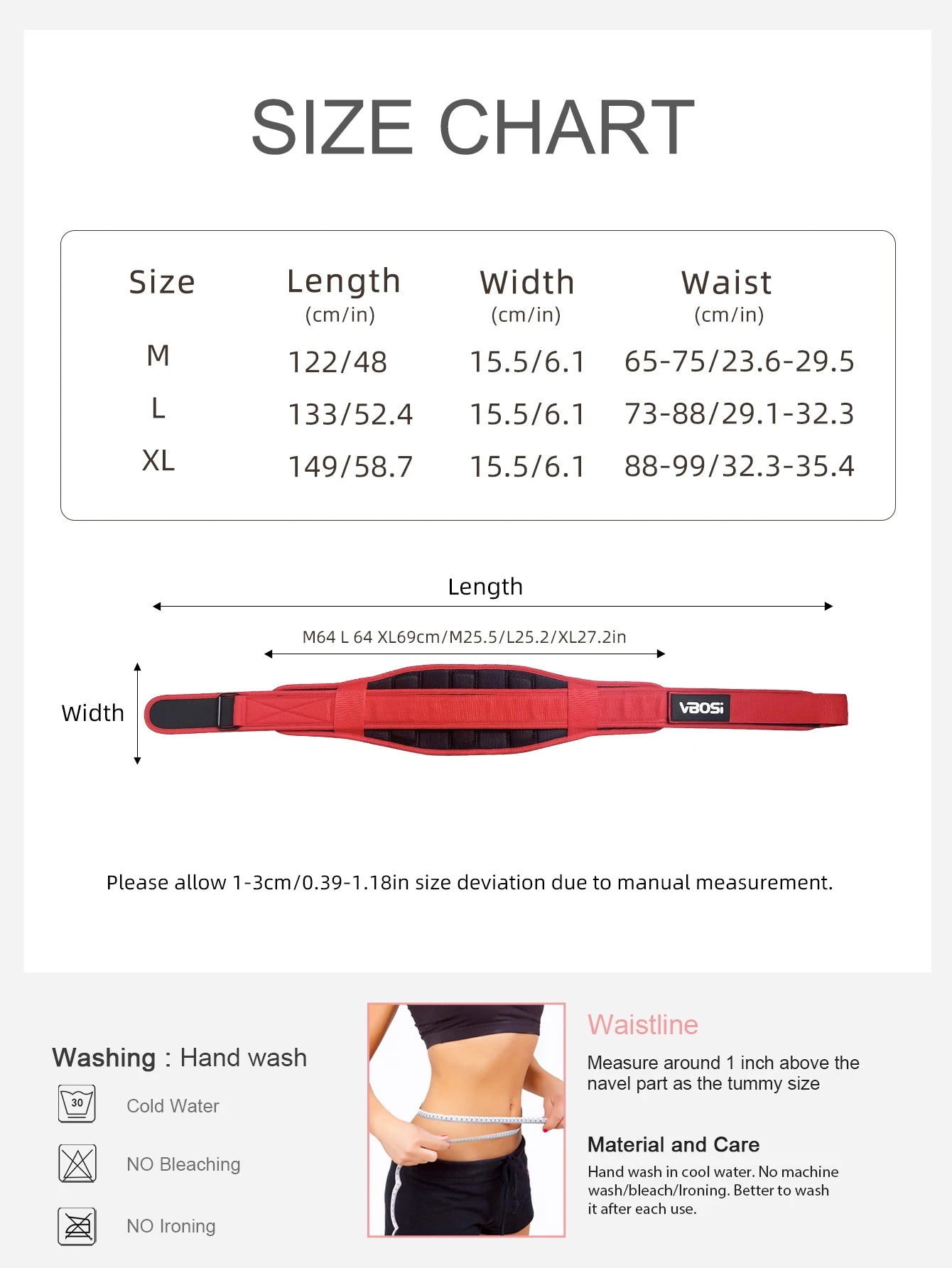 VBOSi Adjustable Premium Weightlifting Belt