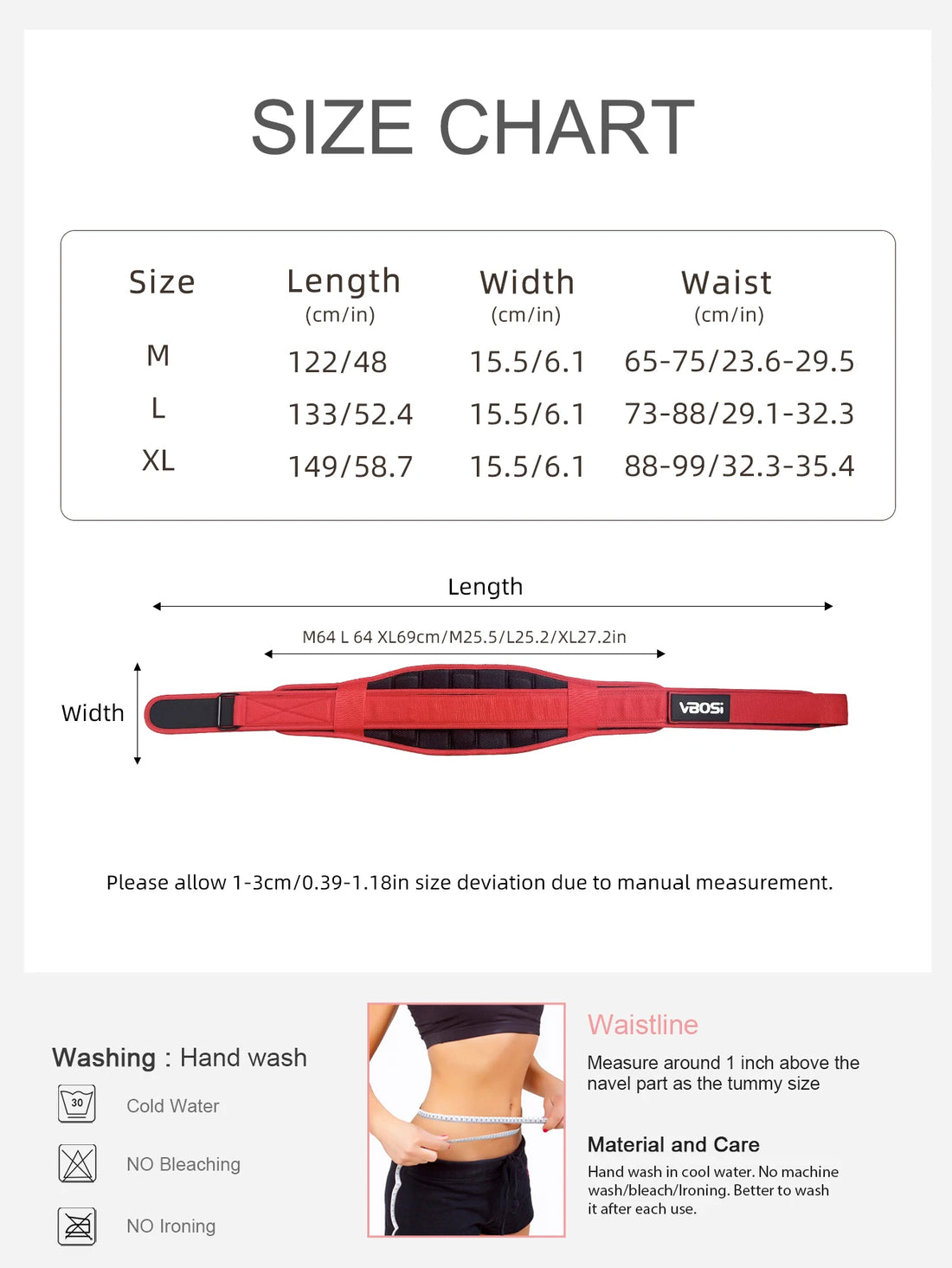 VBOSi Adjustable Premium Weightlifting Belt