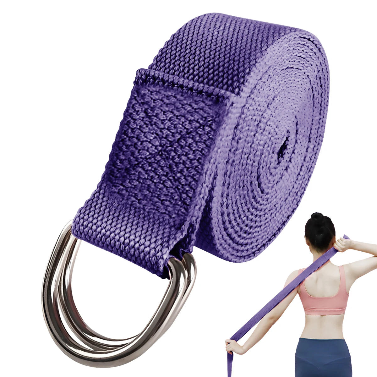 Adjustable D-Ring Yoga Stretch Strap