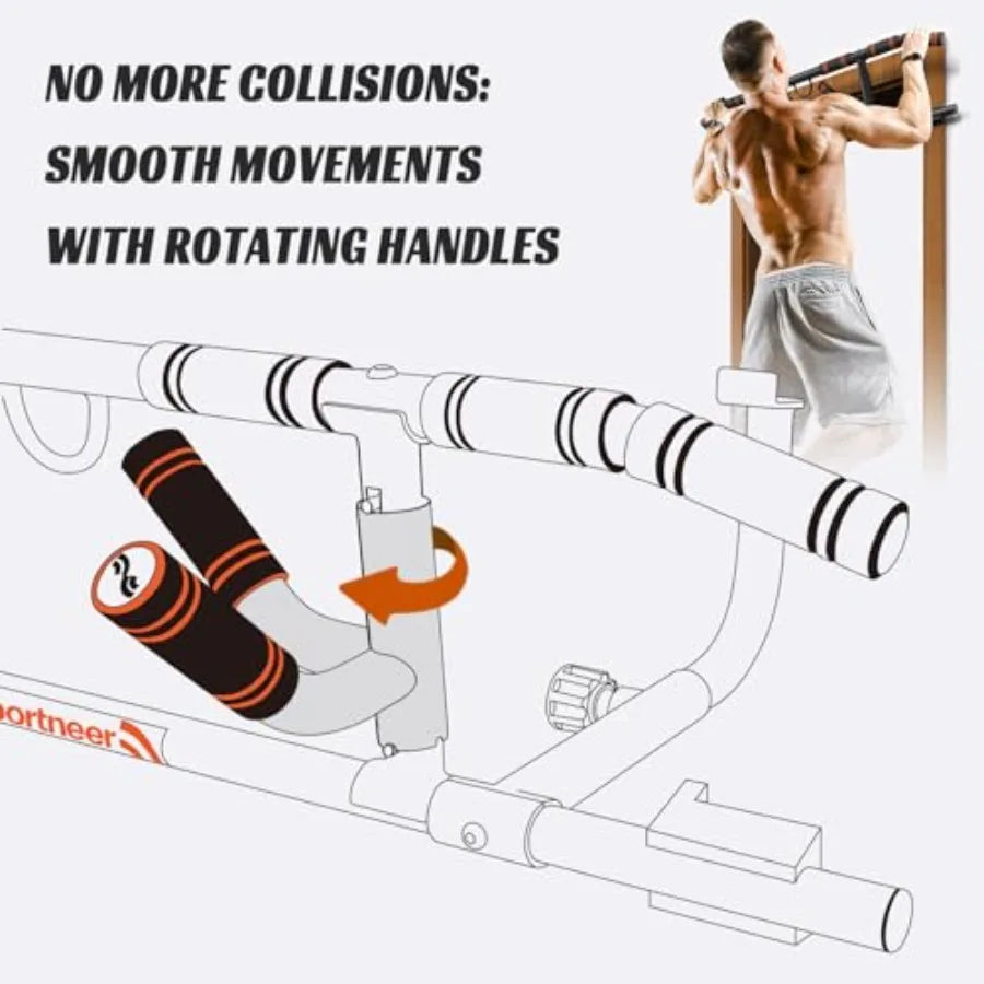 Doorway Folding Multi-Grip Pull-Up Bar