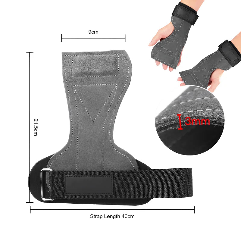 Cowhide Gym Gloves Anti-Skid Pads