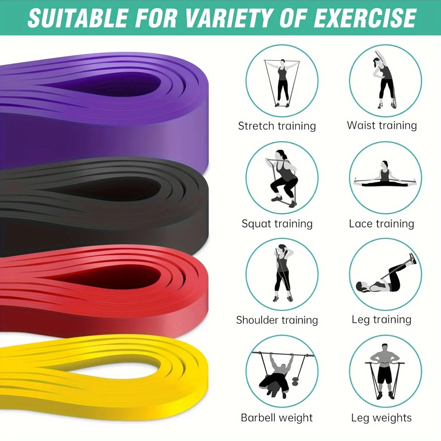 4pcs Stackable Tension Resistance Bands