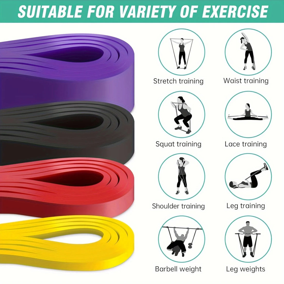 4pcs Stackable Tension Resistance Bands