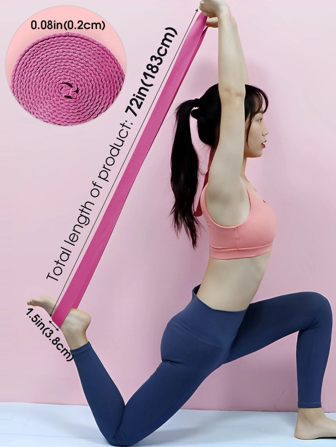 Adjustable D-Ring Yoga Stretch Strap