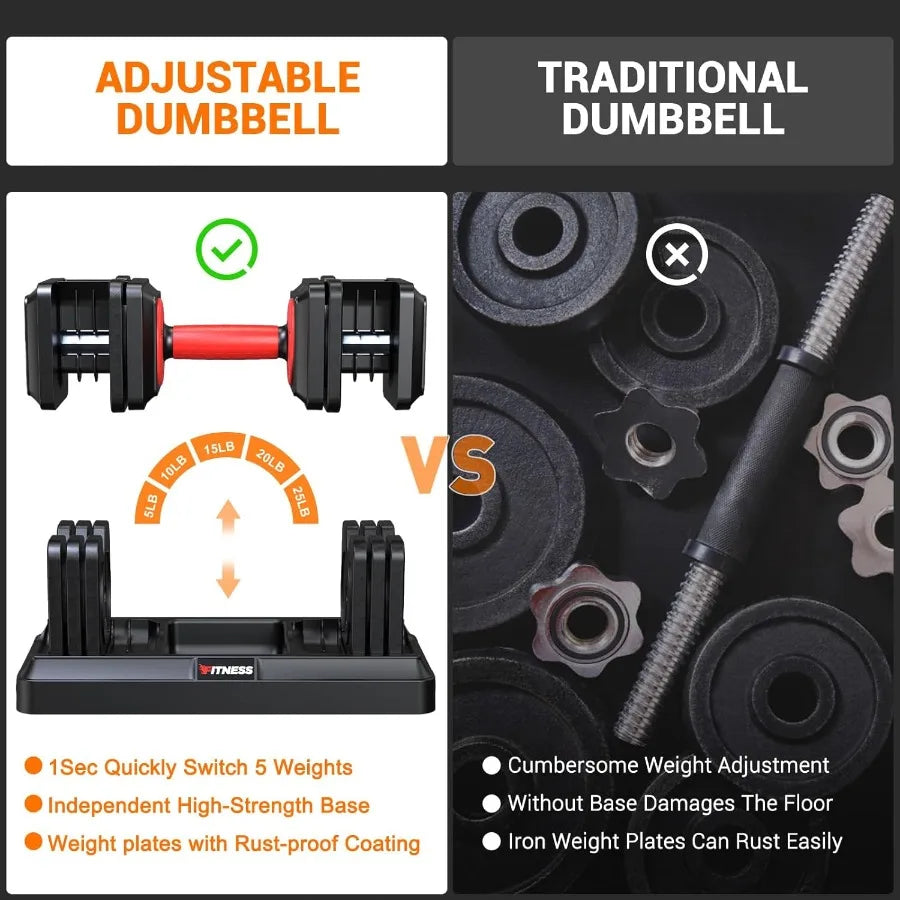 Adjustable 5-in-1 Dumbbells Home Gym